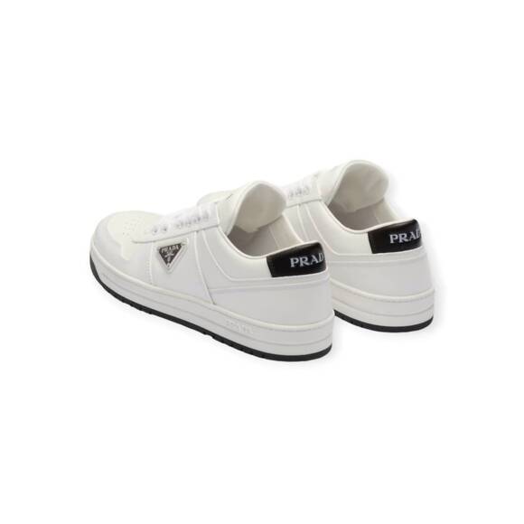 NEW PRADA women's downtown leather sneakers in white - Picture 4 of 5